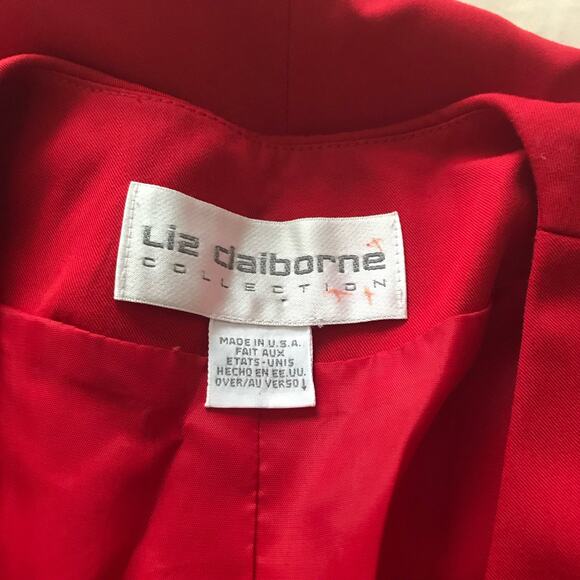 NEW Liz Claiborne Collection Vintage Red Smooth Sailing 3 Button Blazer 10 - Picture 7 of 9